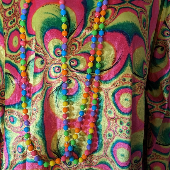 Women's Hippie Psychedelic Go Go 1970s Halloween Costume Rubie's With Shoe Cove - Picture 2 of 10